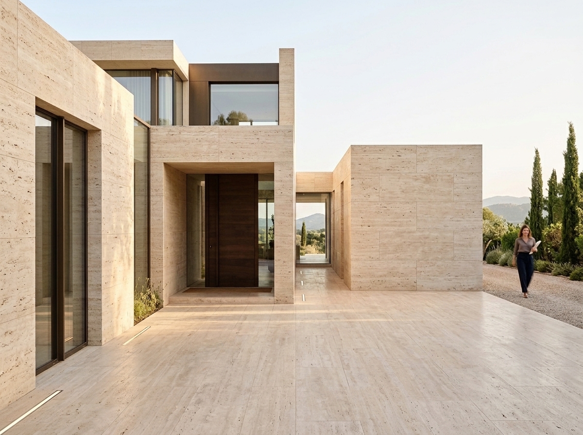 Visualizador de arquitectura de villa contemporánea